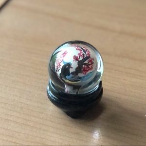 Vintage Reverse Painted Glass Orb